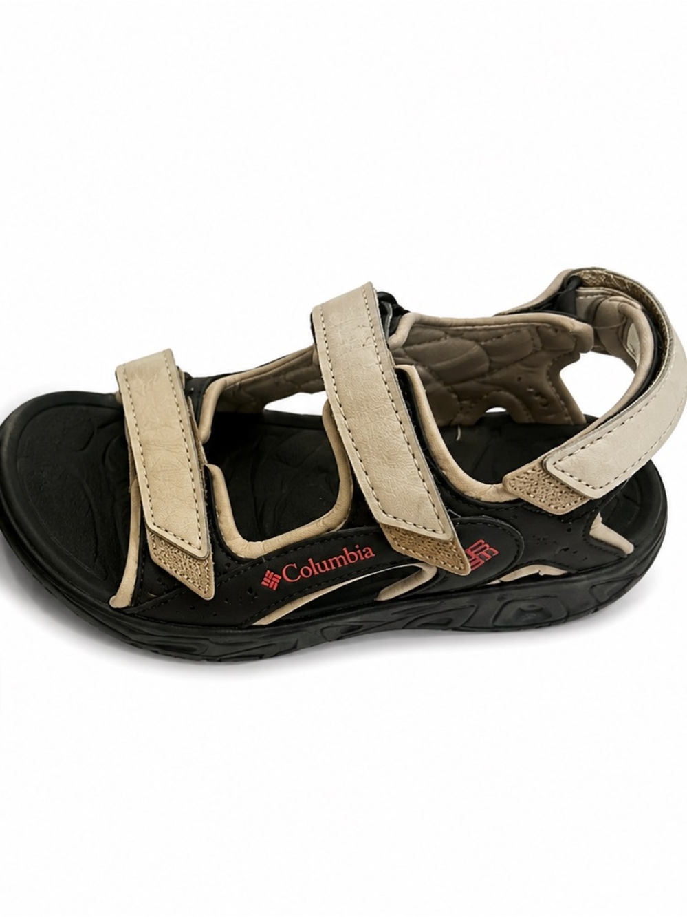 Columbia Black and Cream Kids' Adjustable Outdoor Sandals